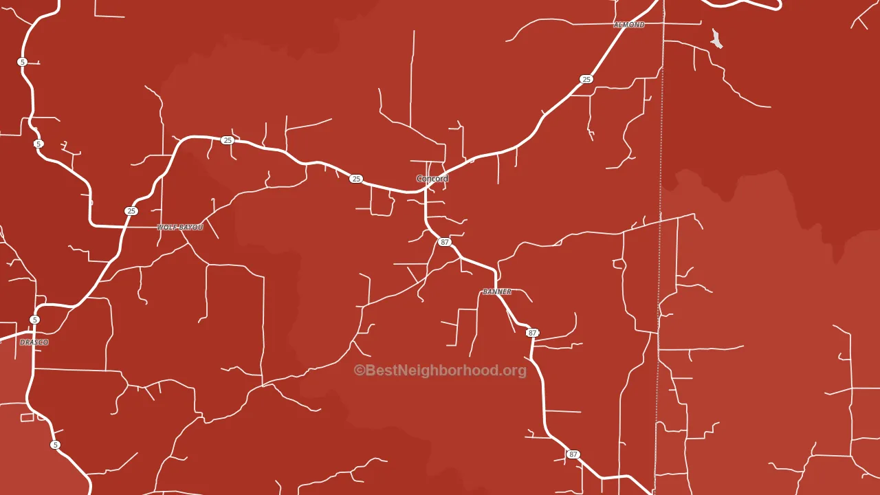 72523, AR block-group political-lean map