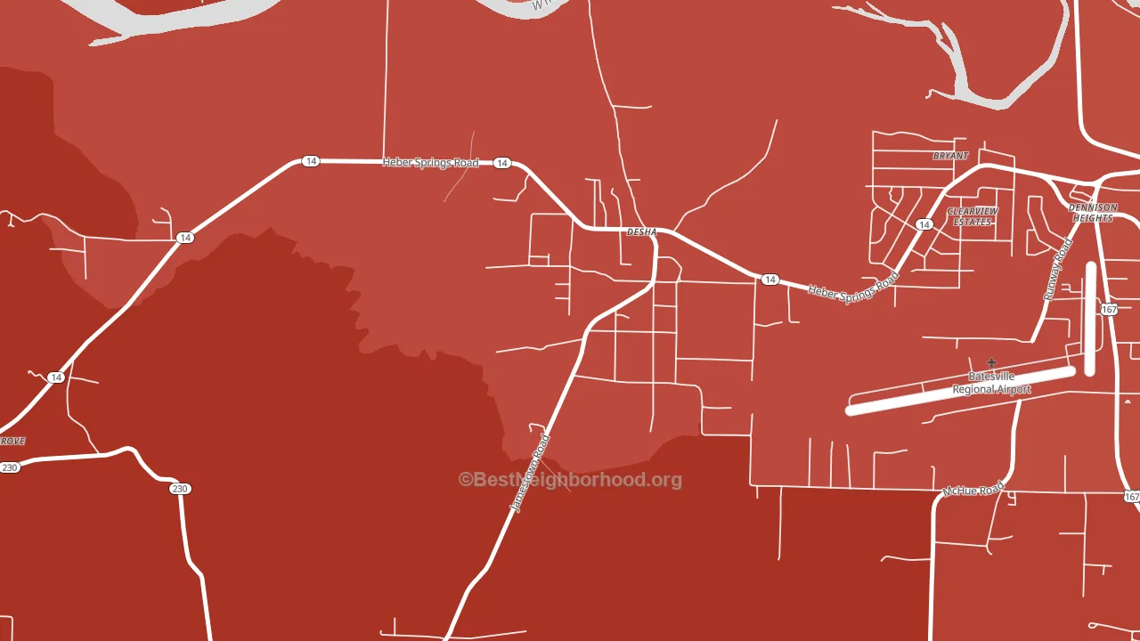 72527, AR block-group political-lean map