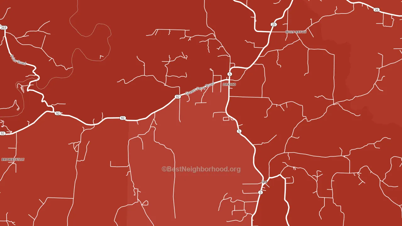 72530, AR block-group political-lean map