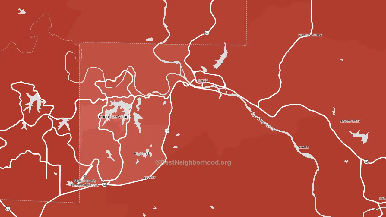 72542, AR block-group political-lean map