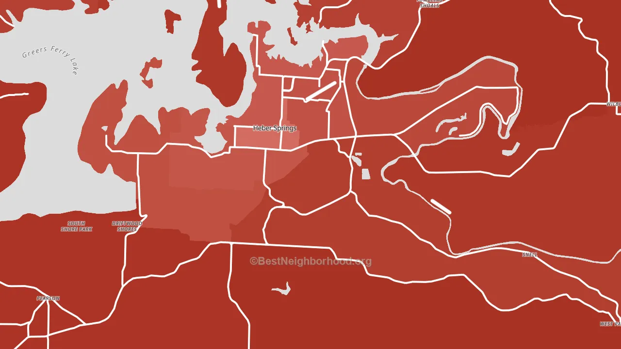 72543, AR block-group political-lean map