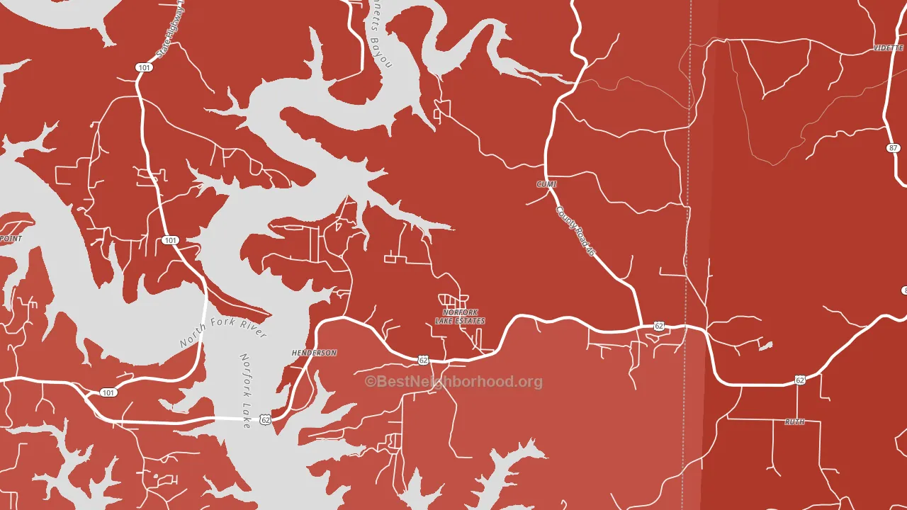 72544, AR block-group political-lean map