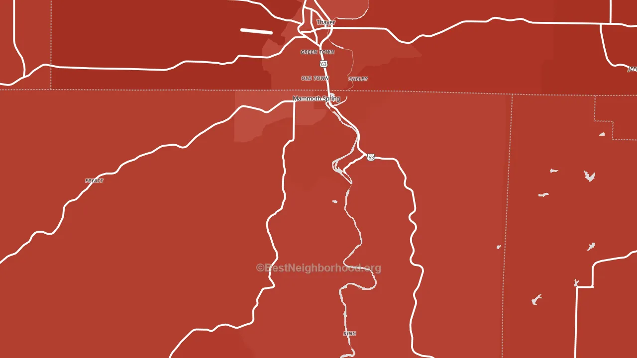 72554, AR block-group political-lean map