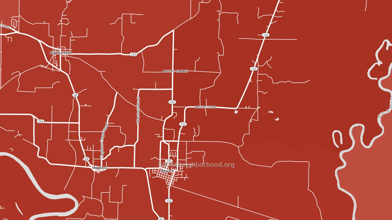 72562, AR block-group political-lean map
