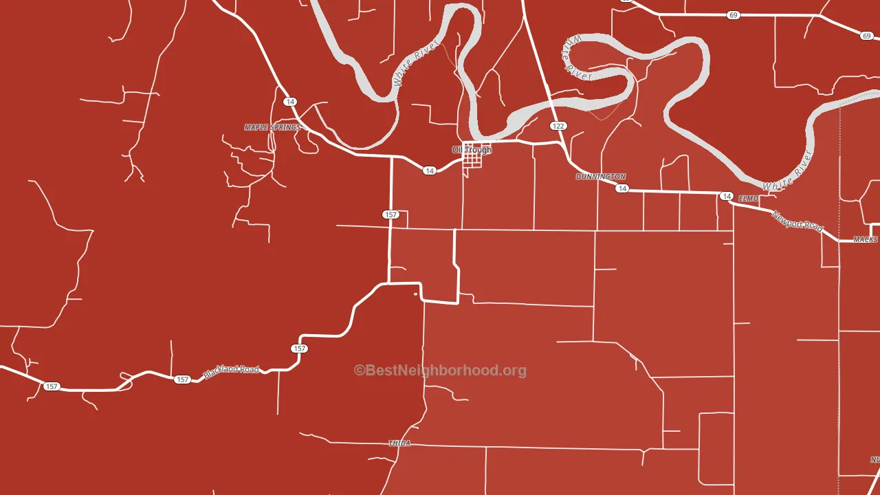 72564, AR block-group political-lean map