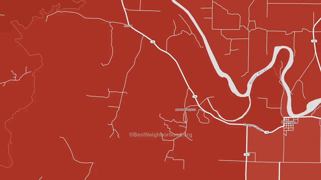 72571, AR block-group political-lean map
