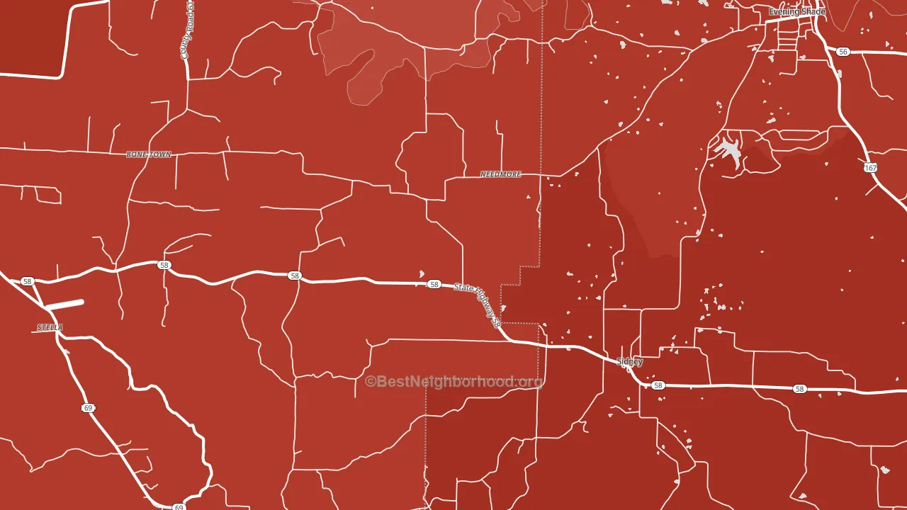 72577, AR block-group political-lean map