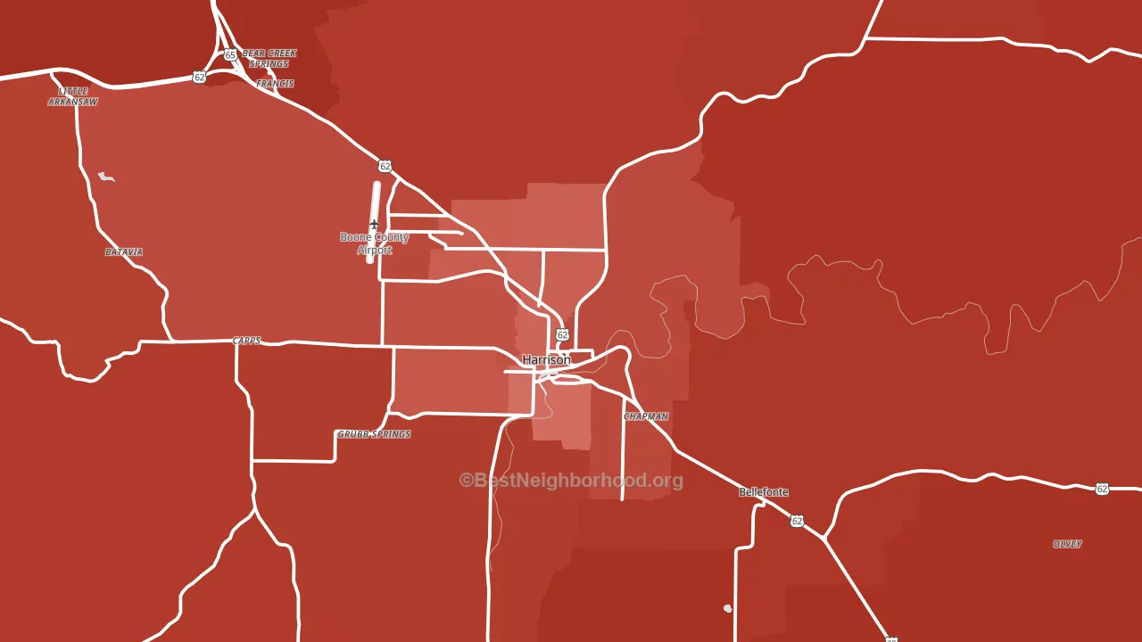 72601, AR block-group political-lean map