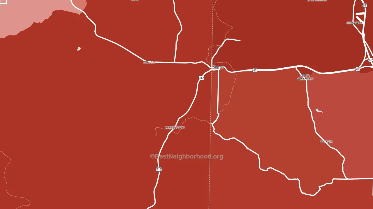 72611, AR block-group political-lean map