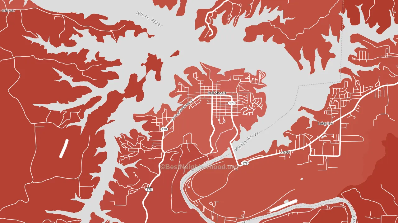 72619, AR block-group political-lean map