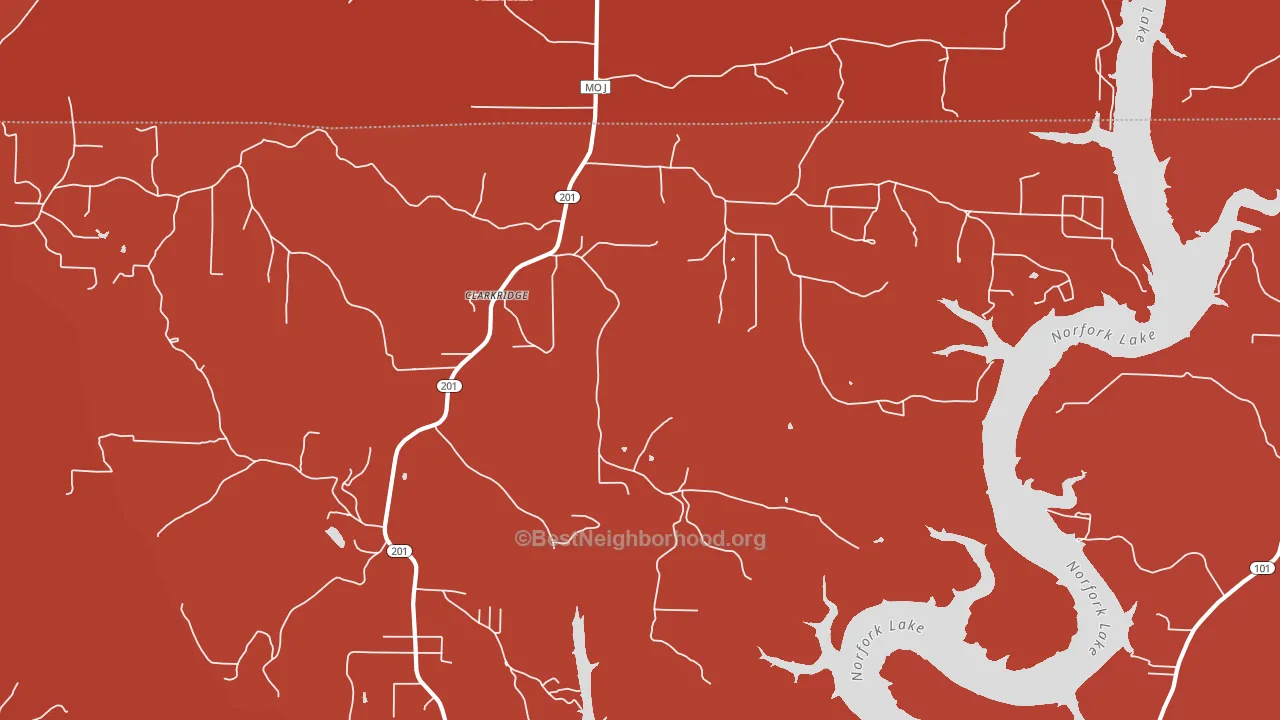 72623, AR block-group political-lean map