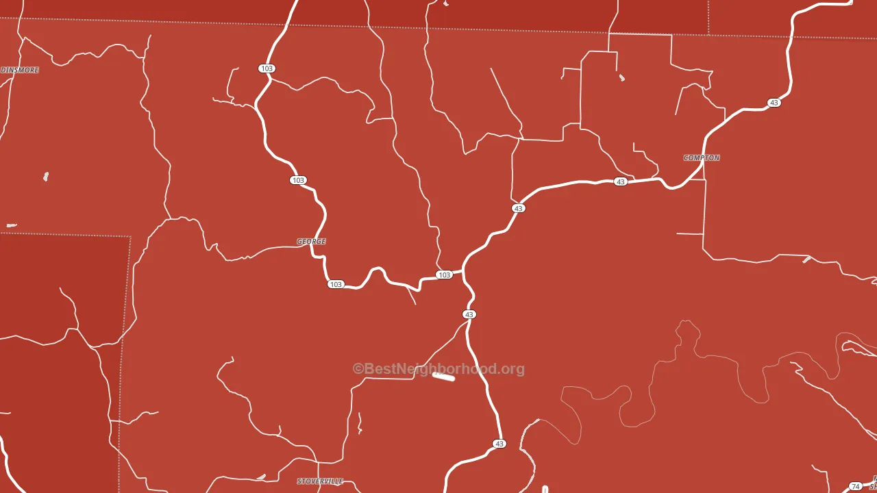 72624, AR block-group political-lean map