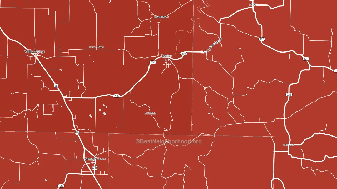 72633, AR block-group political-lean map