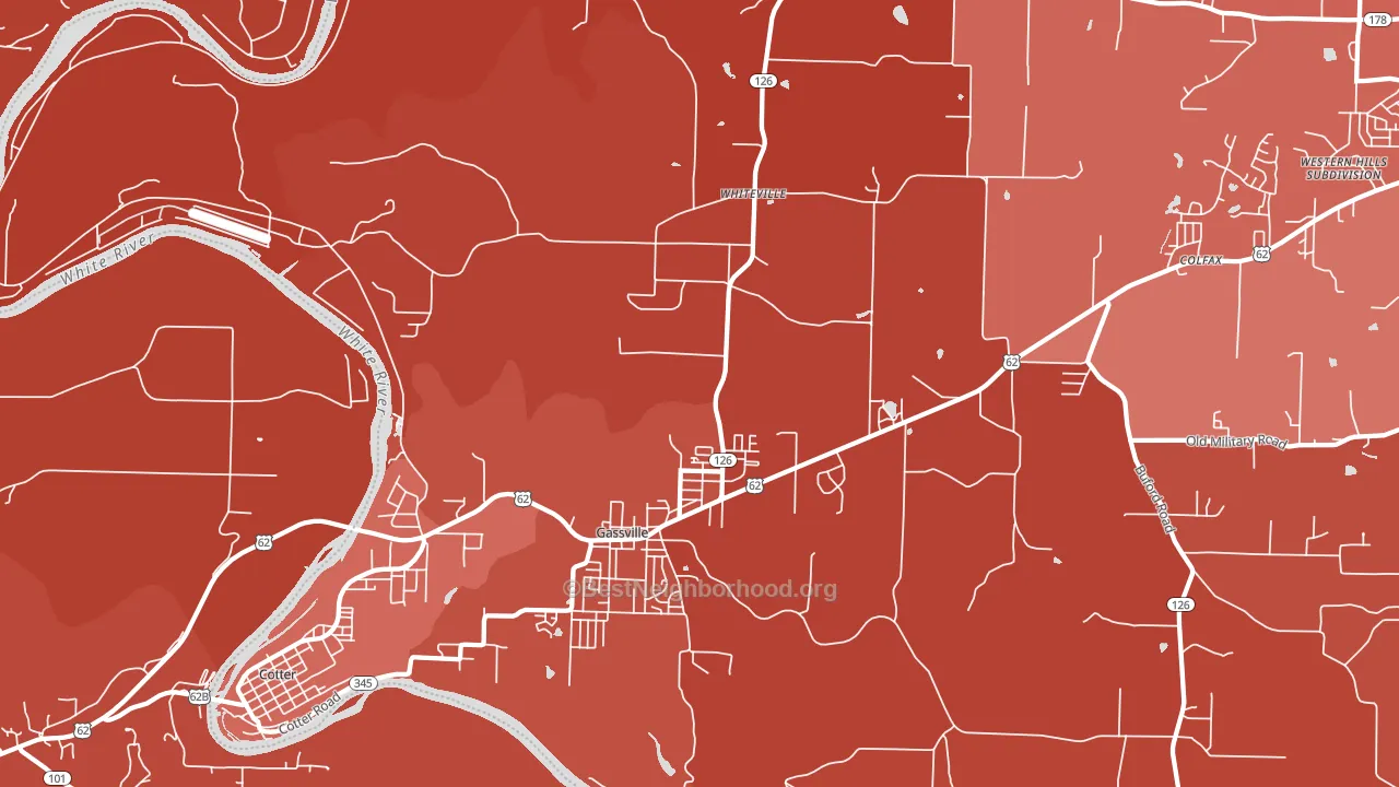 72635, AR block-group political-lean map
