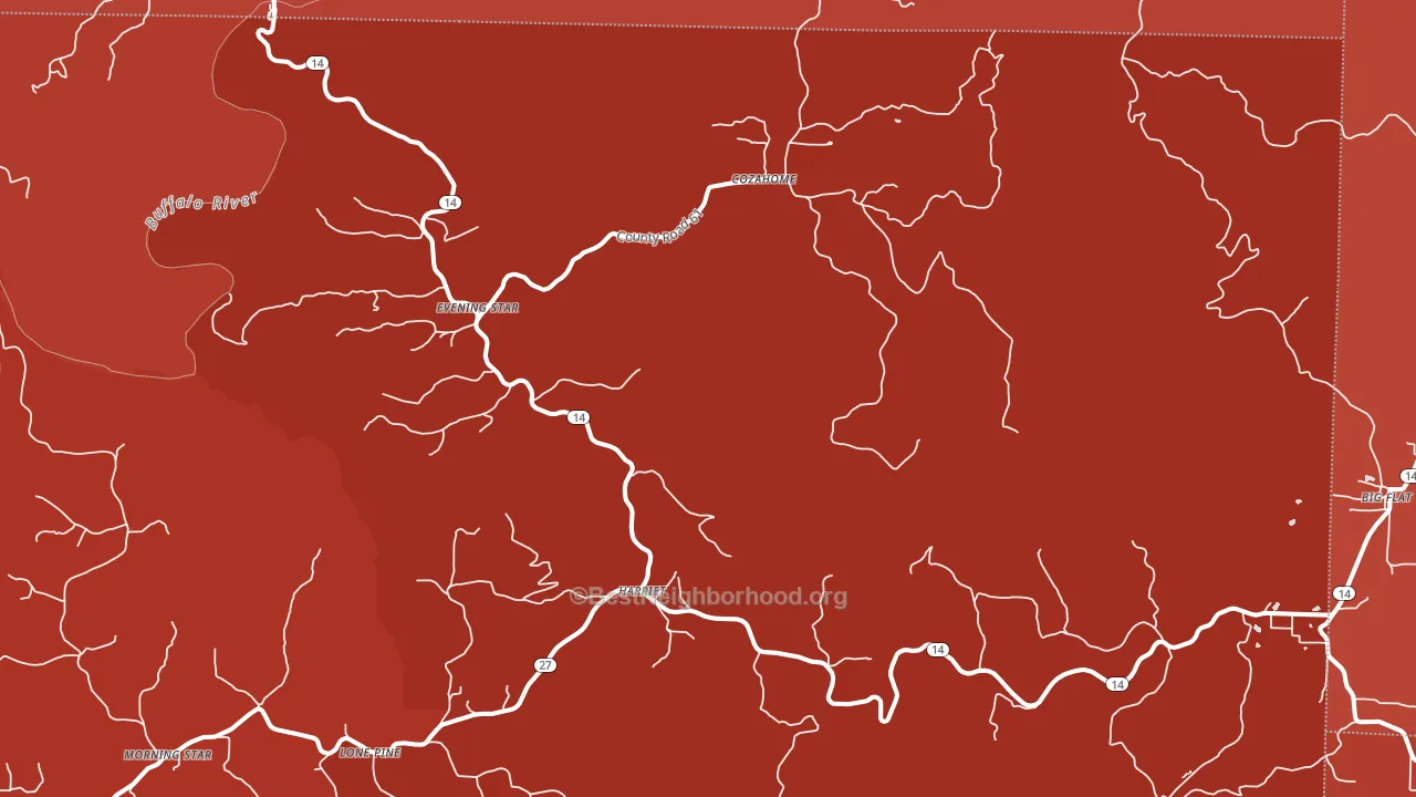 72639, AR block-group political-lean map
