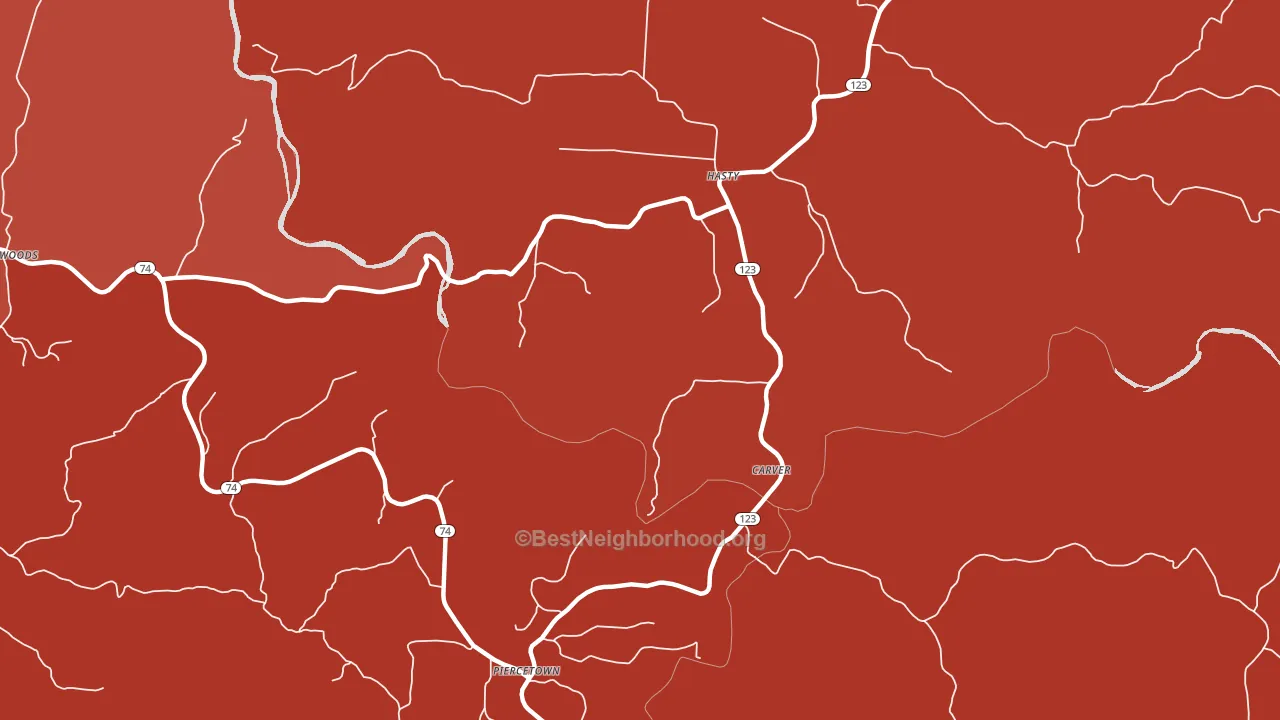 72640, AR block-group political-lean map