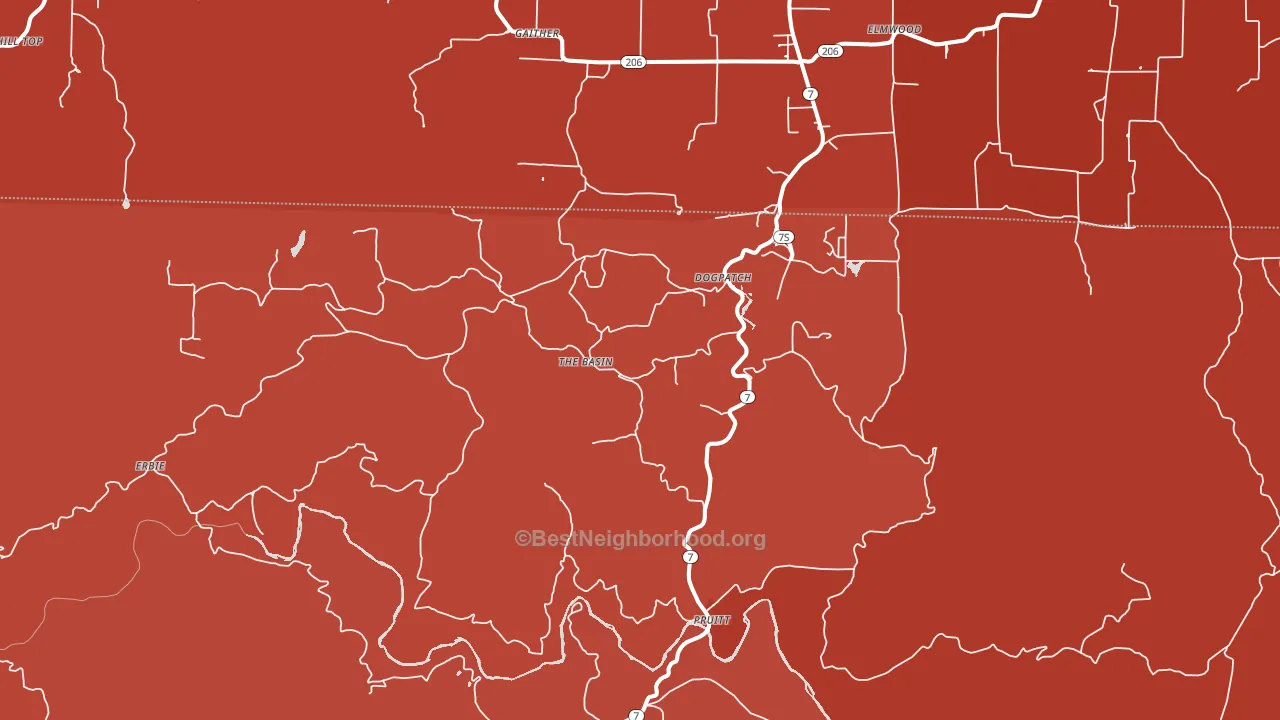 72648, AR block-group political-lean map