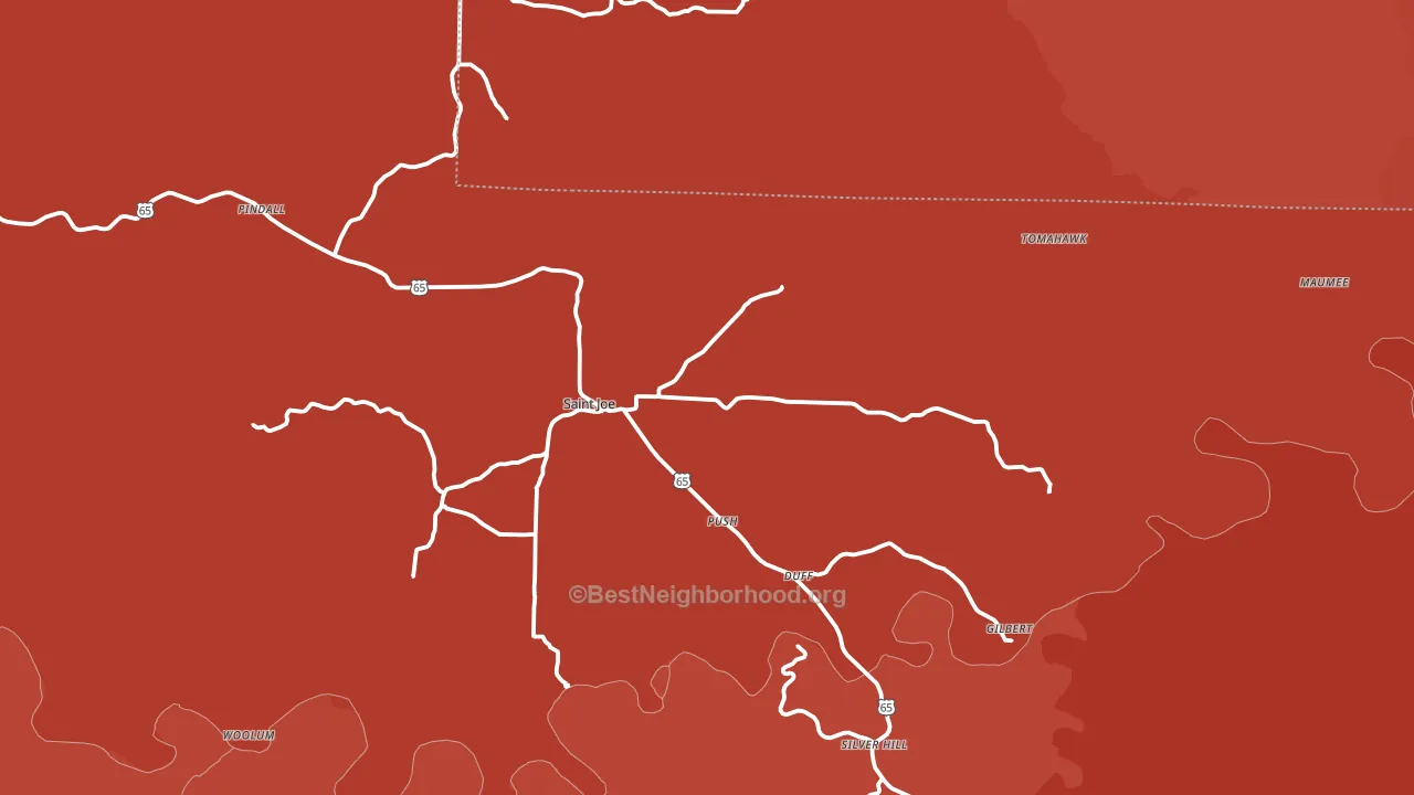 72675, AR block-group political-lean map
