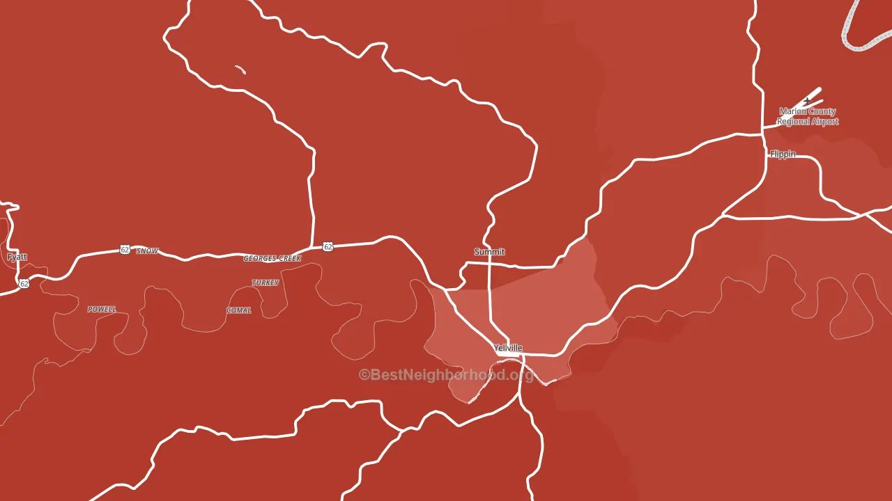 72687, AR block-group political-lean map