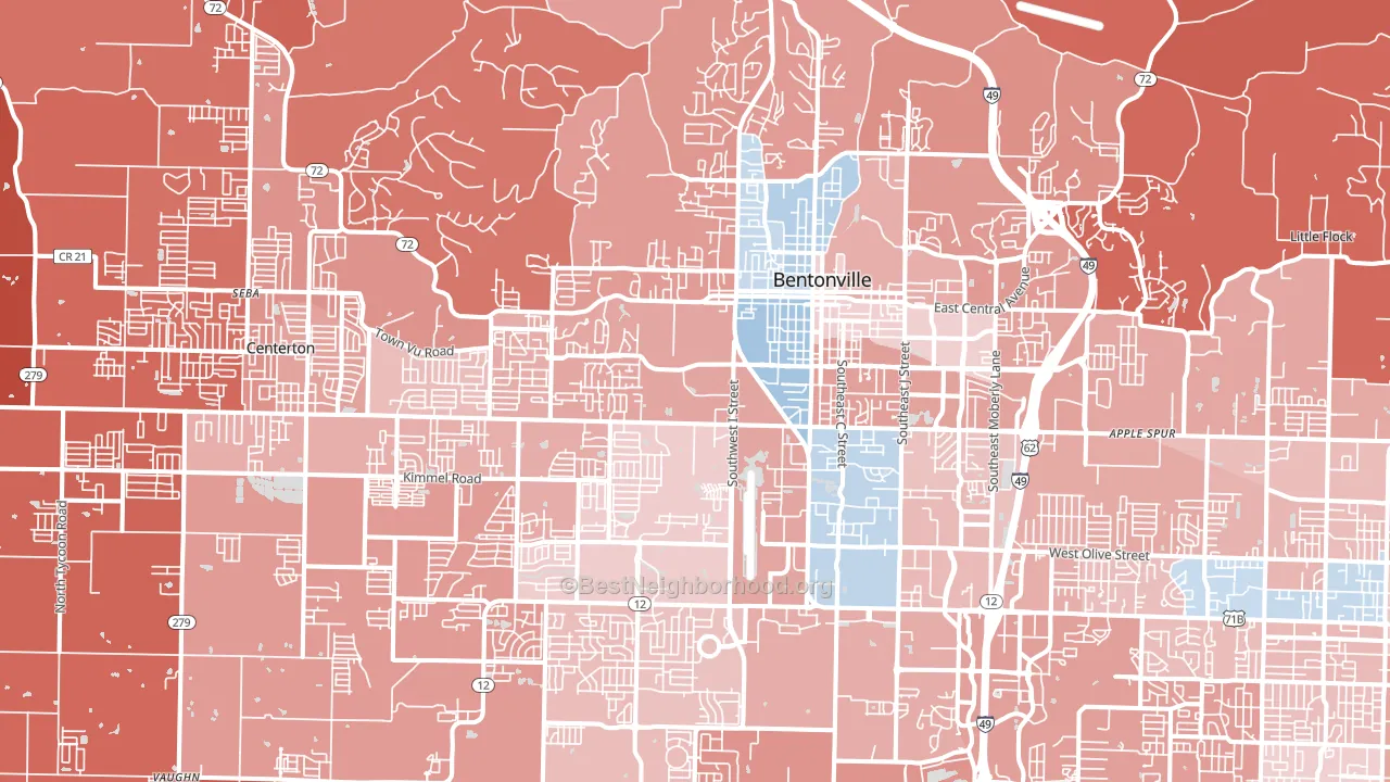 72712, AR block-group political-lean map