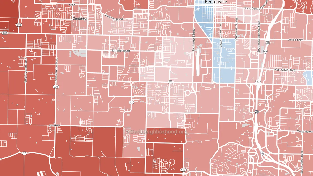 72713, AR block-group political-lean map