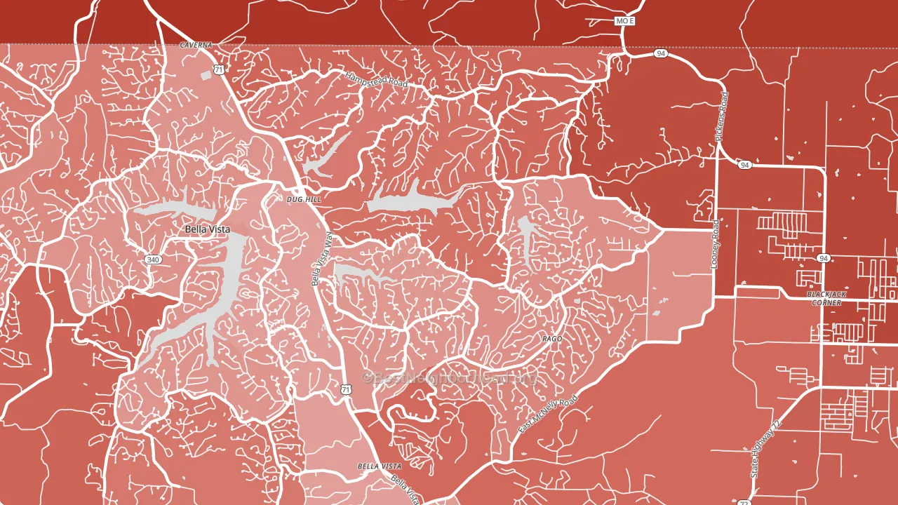 72714, AR block-group political-lean map