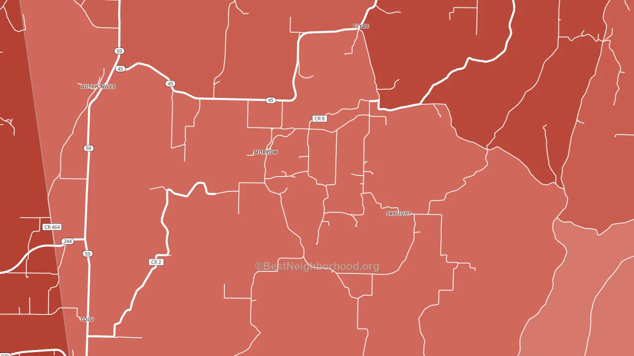 72717, AR block-group political-lean map