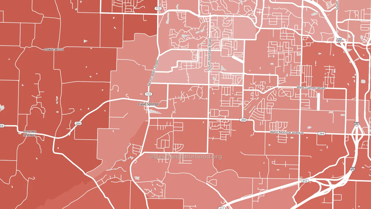 72718, AR block-group political-lean map