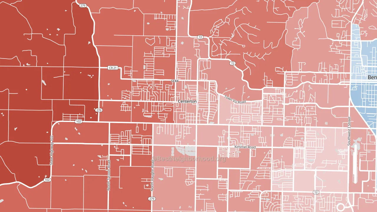 72719, AR block-group political-lean map