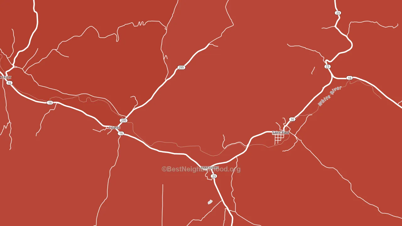 72721, AR block-group political-lean map