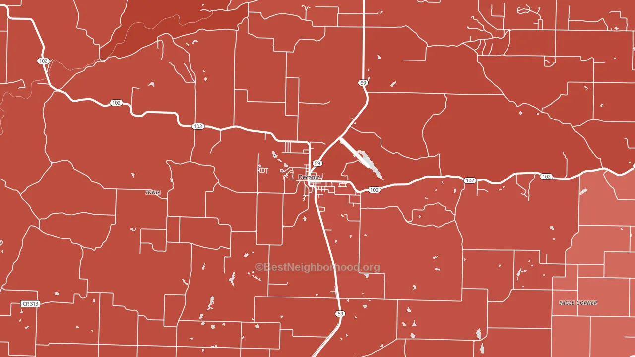 72722, AR block-group political-lean map
