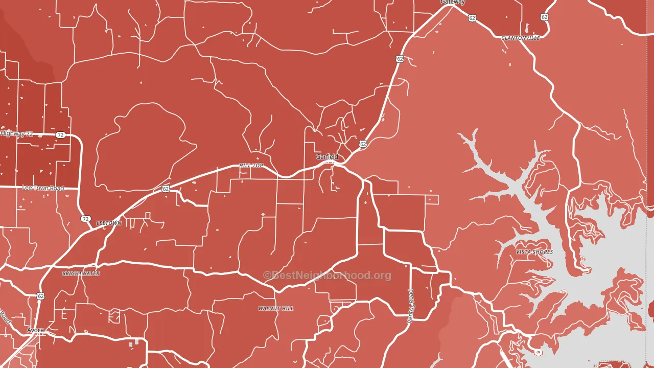 72732, AR block-group political-lean map