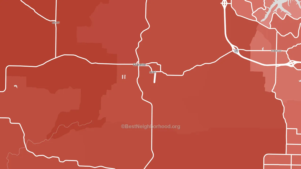72736, AR block-group political-lean map