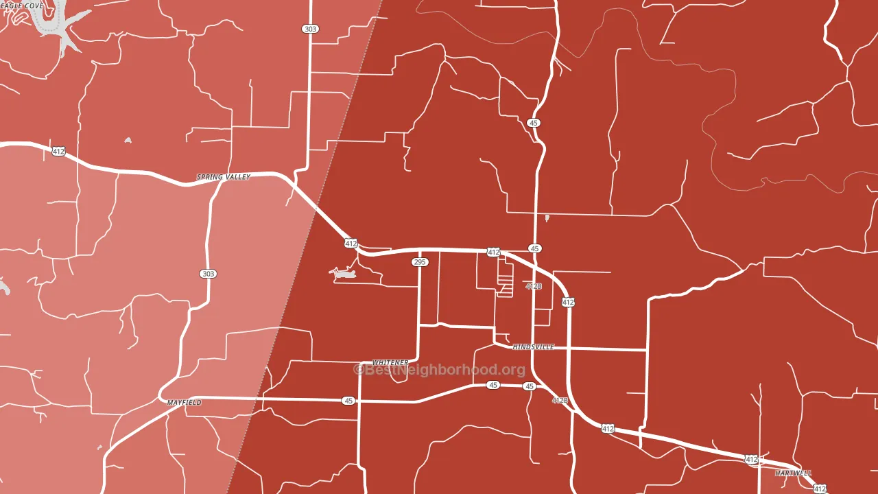 72738, AR block-group political-lean map
