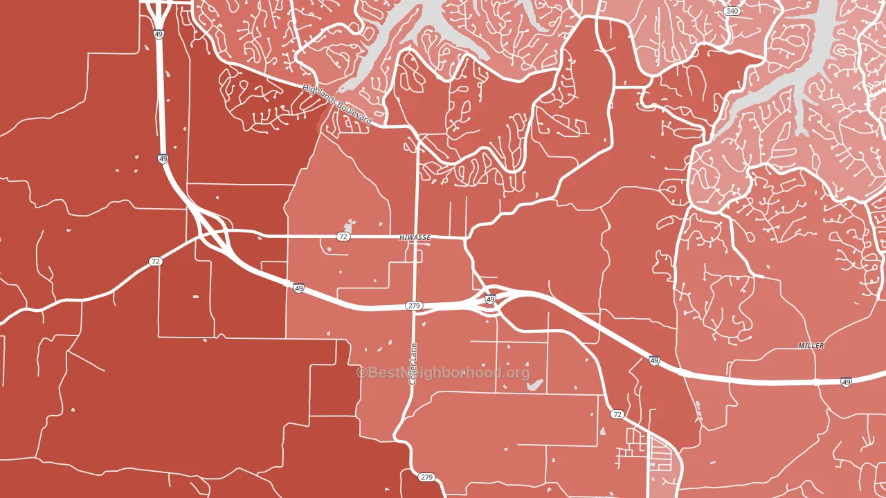 72739, AR block-group political-lean map