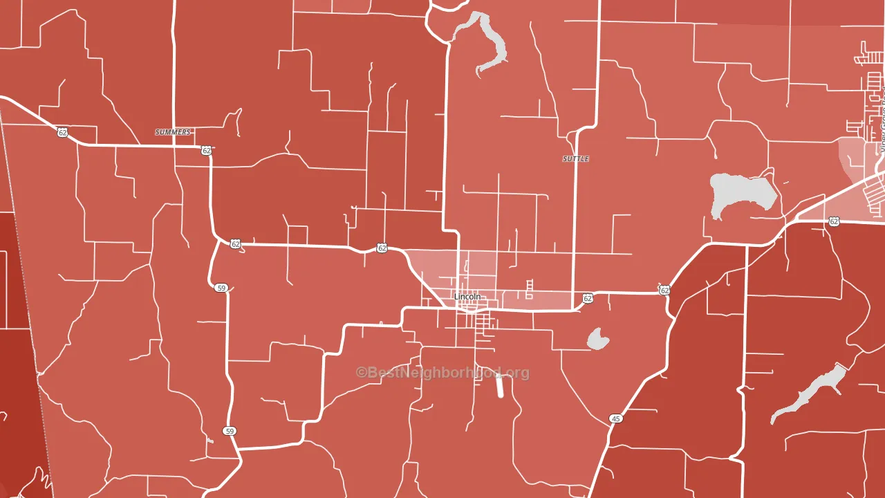 72744, AR block-group political-lean map