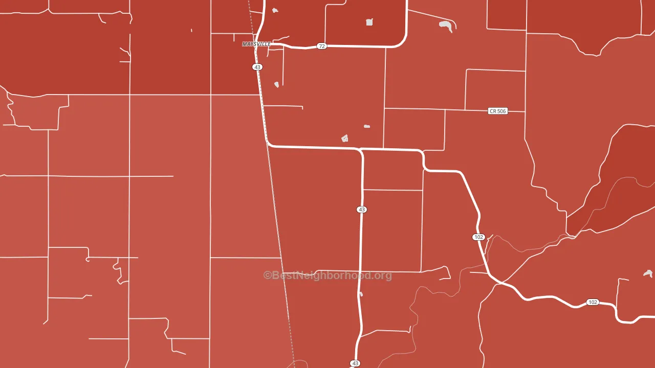 72747, AR block-group political-lean map
