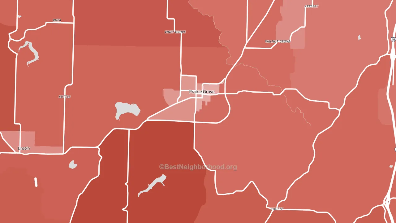 72753, AR block-group political-lean map