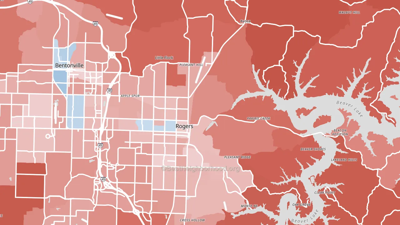72756, AR block-group political-lean map