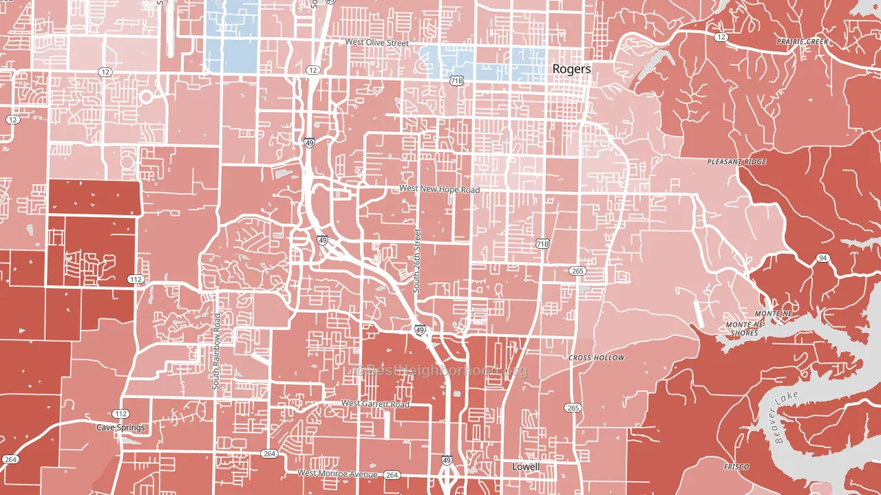 72758, AR block-group political-lean map