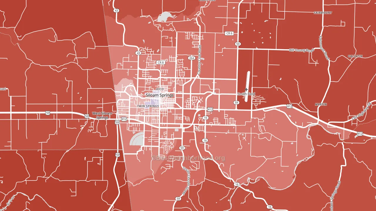 72761, AR block-group political-lean map