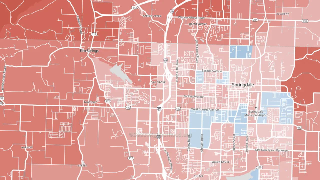 72762, AR block-group political-lean map