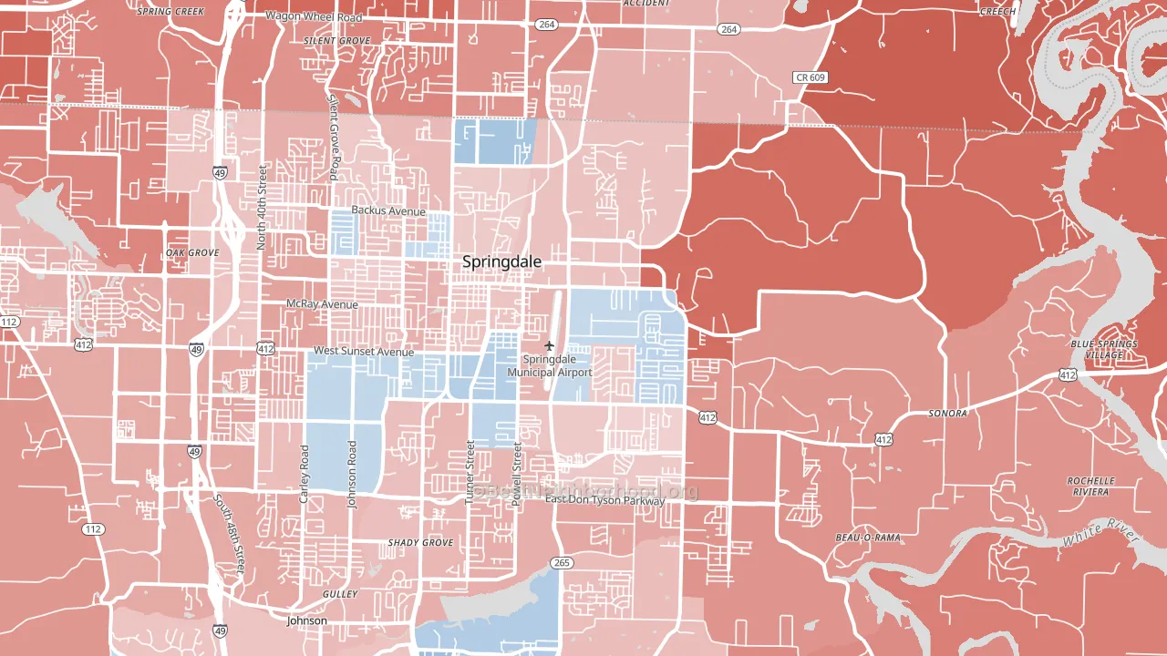 72764, AR block-group political-lean map