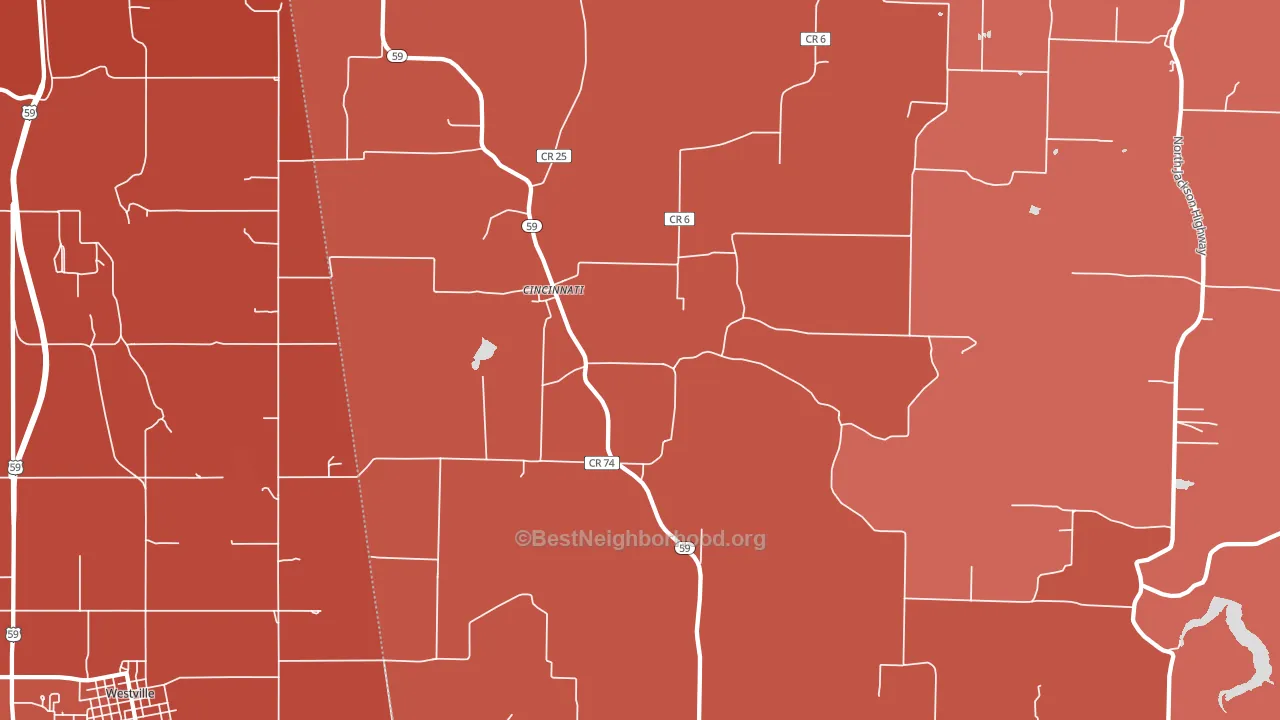 72769, AR block-group political-lean map
