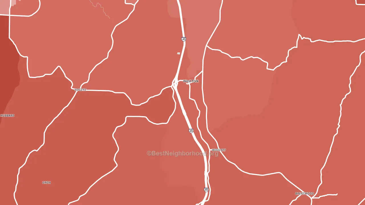 72774, AR block-group political-lean map