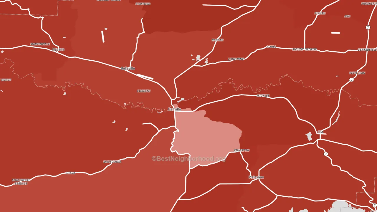 72833, AR block-group political-lean map