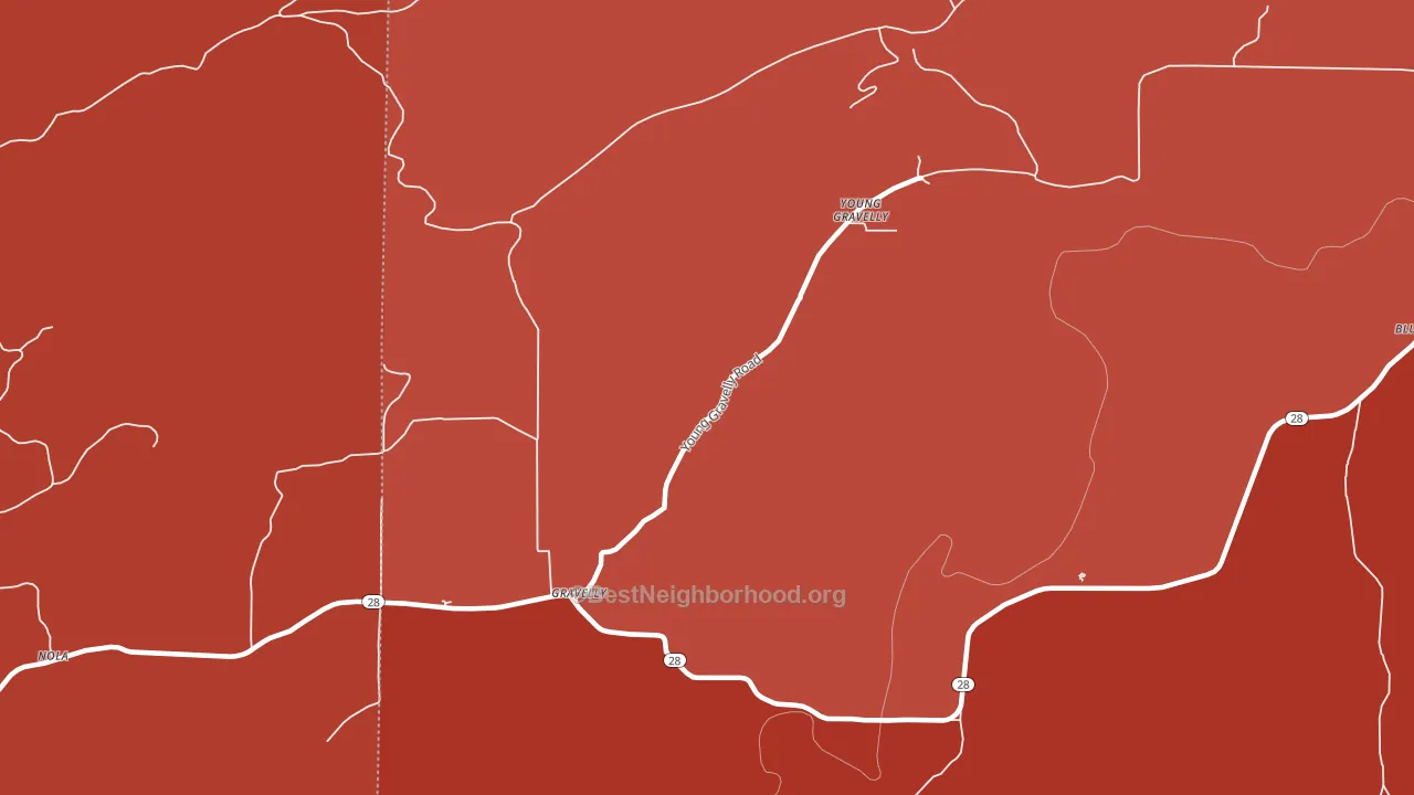 72838, AR block-group political-lean map