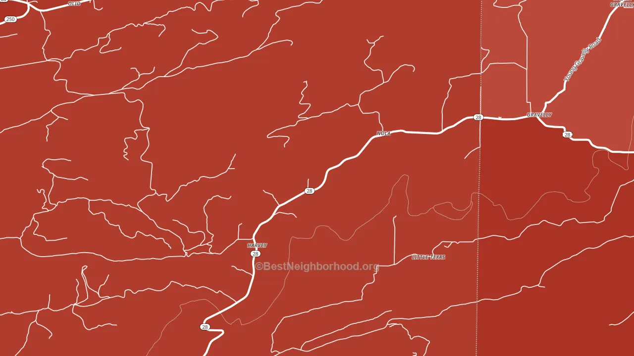72841, AR block-group political-lean map
