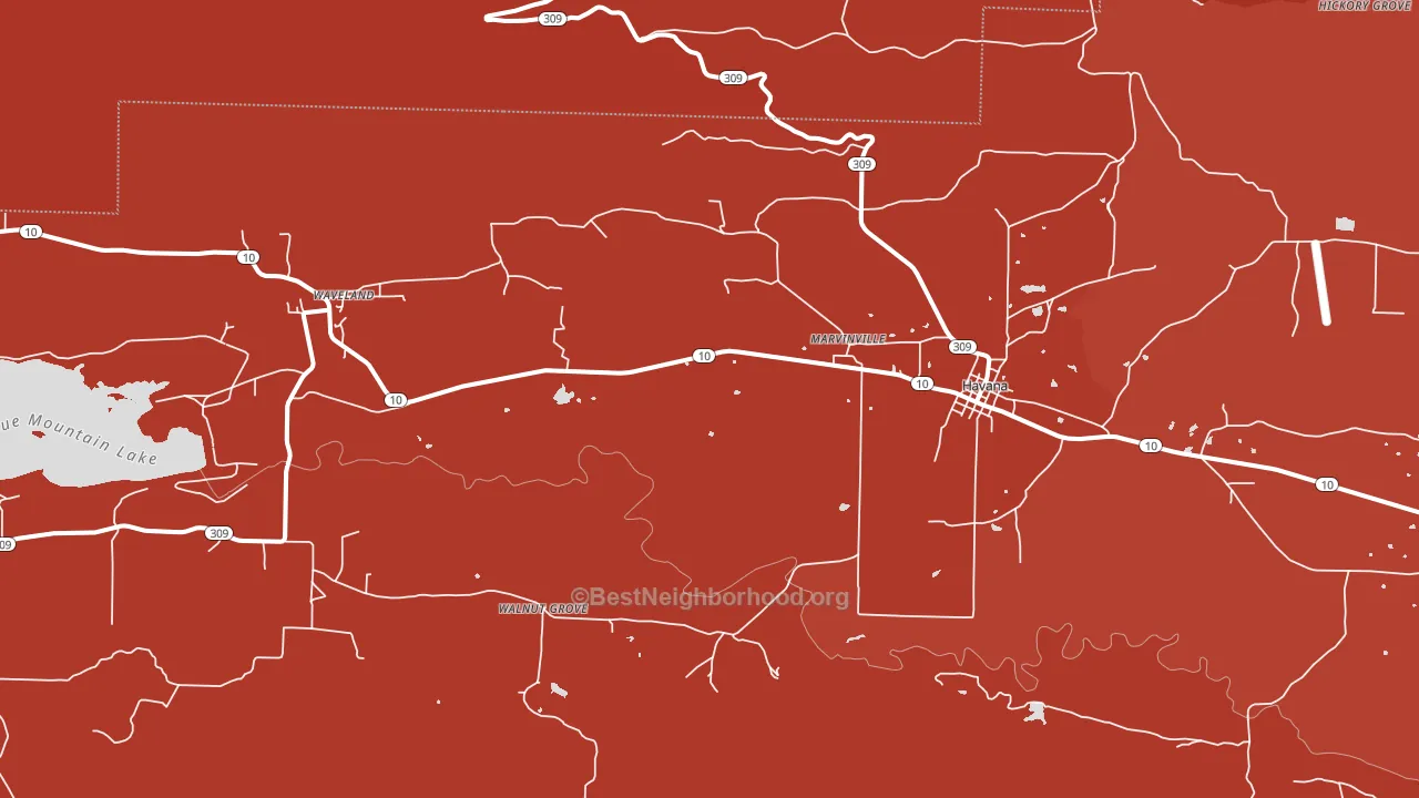 72842, AR block-group political-lean map
