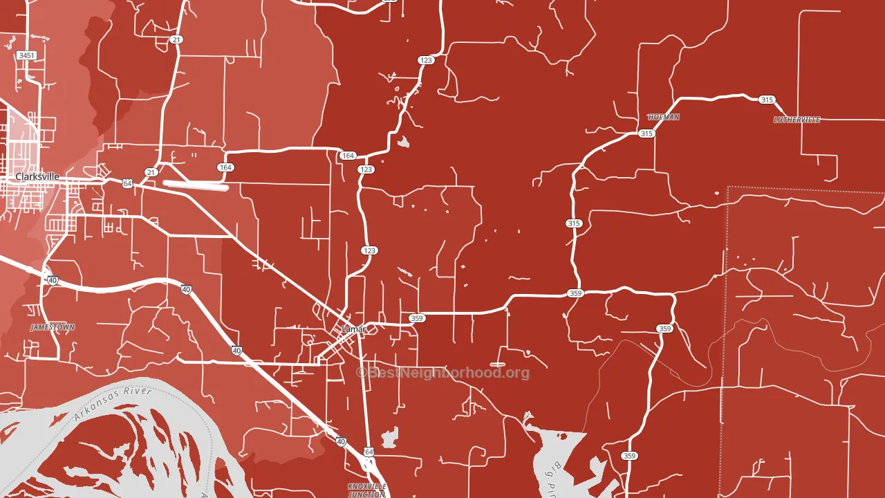72846, AR block-group political-lean map